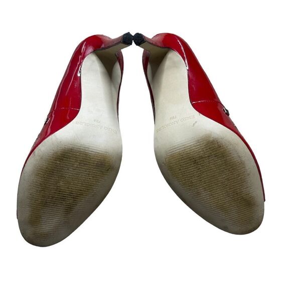 Enzo Angiolini Candy Apple Red Studded Peep Toes - Picture 4 of 16